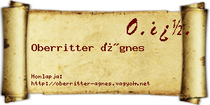 Oberritter Ágnes névjegykártya